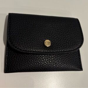 Love & Lore Cardholder Wallet, Black, Compact Slim 4 Card Slots, Snap Button